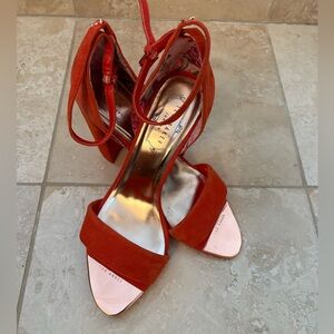 Ted Baker London Phanda Orange Suede Heels